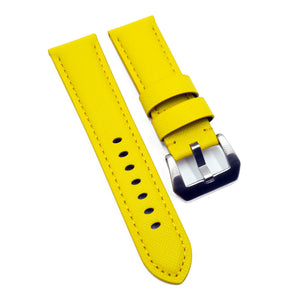 24mm, 26mm Yellow Saffiano Leather Watch Strap For Panerai, Two