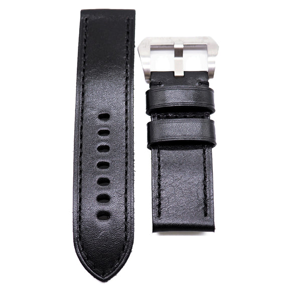 26mm Black Calf Leather Watch Strap