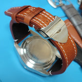 22mm Clay Orange Calf Leather Watch Strap For Tudor Black Bay