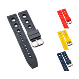 22mm, 24mm Racing Style Rubber Watch Strap For Breitling, Black / Yellow / Red / Navy Blue