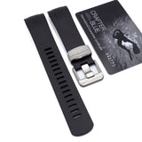 Crafter Blue 22mm Black Curved End Vulcanized Rubber Watch Strap For Tudor Pelagos
