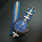 20mm, 22mm Military Style Multi Color Nylon Watch Strap, Blue, White, Orange