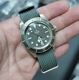 20mm, 22mm Nato Style Gray Ribbed Nylon Watch Strap