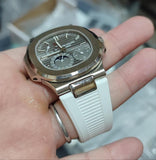25mm White Vulcanized FKM Rubber Watch Strap For Patek Philippe Nautilus