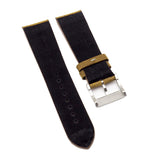 23mm Vintage Style Corn Yellow Waxed Suede Leather Watch Strap