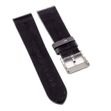 23mm Vintage Style Dark Gray Waxed Suede Leather Watch Strap