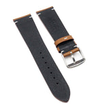 22mm Vintage Style Caramel Brown Italian Calf Leather Watch Strap
