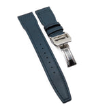 21mm Pilot Style Prussian Blue Calf Leather Watch Strap For IWC, Semi Square Tail