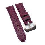 22mm Byzantine Violet Alligator Embossed Calf Leather Watch Strap For Panerai