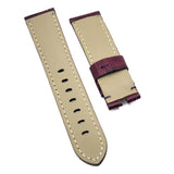 22mm Byzantine Violet Alligator Embossed Calf Leather Watch Strap For Panerai