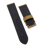 24mm Gold Yellow Matte Calf Leather Watch Strap For Panerai, Two Length Size