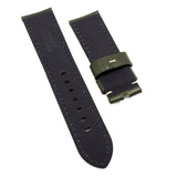 24mm Army Green Calf Leather Watch Strap For Panerai, Two Length Size
