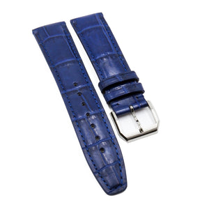 20mm Space Blue Alligator Leather Watch Strap For IWC, Tang Buckle Style