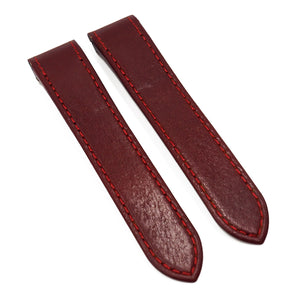 20mm Italy Red Calf Leather Watch Strap For Cartier Santos