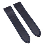 20mm, 23mm Italy Denim Blue Calf Leather Watch Strap For Cartier Santos