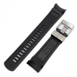 Crafter Blue 22mm Black Curved End Vulcanized Rubber Watch Strap For Tudor Black Bay 41mm