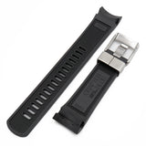 Crafter Blue 22mm Black Curved End Vulcanized Rubber Watch Strap For Tudor Pelagos