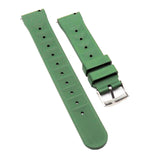 20mm, 22mm Waffle Pattern Hunter Green FKM Rubber Watch Strap For Seiko, Quick Release Spring Bars