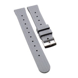 20mm, 22mm Waffle Pattern Gray FKM Rubber Watch Strap For Seiko, Quick Release Spring Bars