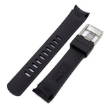 Crafter Blue 20mm Black Curved End Vulcanized FKM Rubber Watch Strap For Rolex