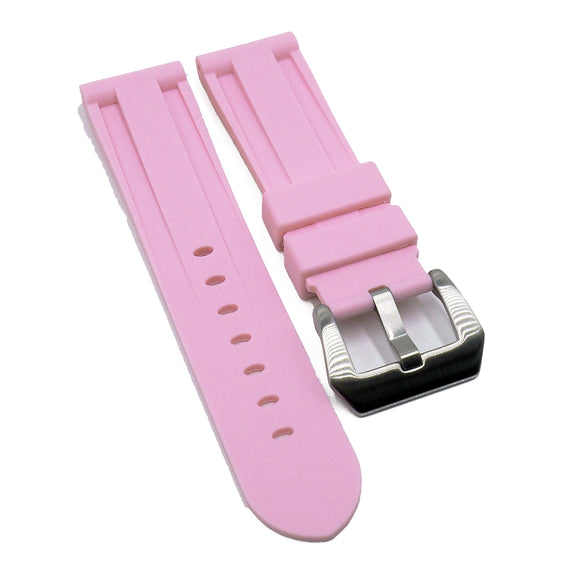 20mm, 22mm, 24mm Pink Rubber Watch Strap For Panerai