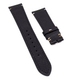 22mm Italy Black Calf Leather Watch Strap For Tudor Black Bay
