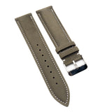 19mm, 21mm Thunder Gray Soft Calf Leather Watch Strap, Quick Release Spring Bars