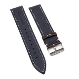 19mm, 21mm Dark Brown Soft Calf Leather Watch Strap, Quick Release Spring Bars