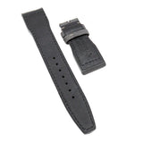 21mm Pilot Style Grey Nylon Watch Strap For IWC, Rivet Lug, Semi Square Tail