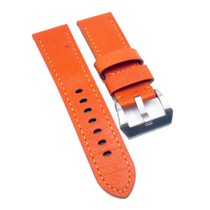 22mm, 24mm Orange Ostrich Leather Watch Strap For Panerai