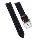 18mm, 20mm Chocolate Brown Aging Calf Leather Watch Strap