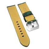 22mm, 24mm Marble Pattern Forest Green Calf Leather Watch Strap For Panerai