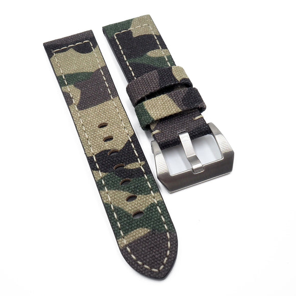 24mm Camouflage Green Canvas Watch Strap For Panerai
