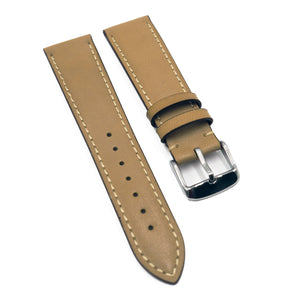 21mm Tortilla Brown Pin Grain Calf Leather Watch Strap