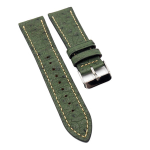 24mm Fern Green Ostrich Leather Watch Strap