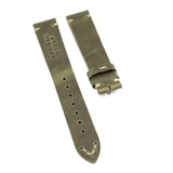18mm, 20mm, 22mm Vintage Style Olive Green Horween Calf Leather Watch Strap