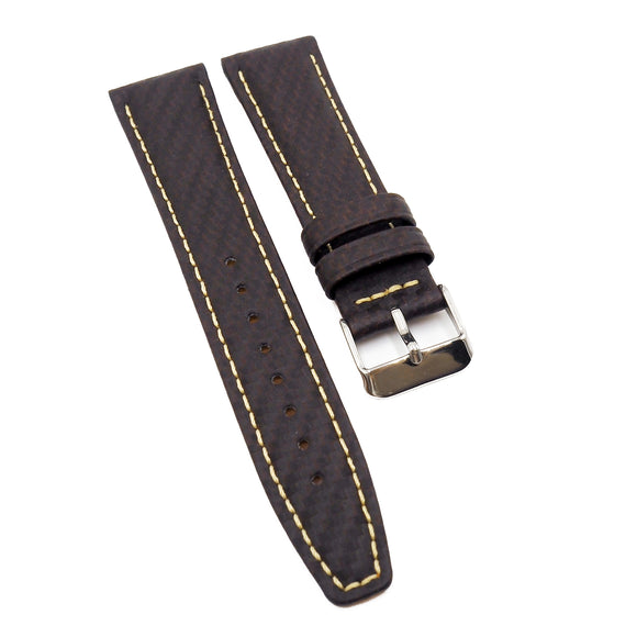 21mm Brown Carbon Fiber Watch Strap For IWC