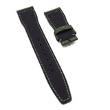 21mm Pilot Style Army Green Nylon Watch Strap For IWC, Rivet Lug, Semi Square Tail