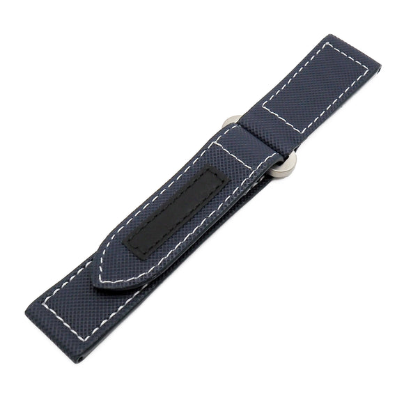 24mm Navy Blue Fiber Watch Strap For Panerai, Velcro Style