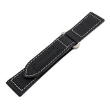 24mm Black Fiber Watch Strap For Panerai, Velcro Style