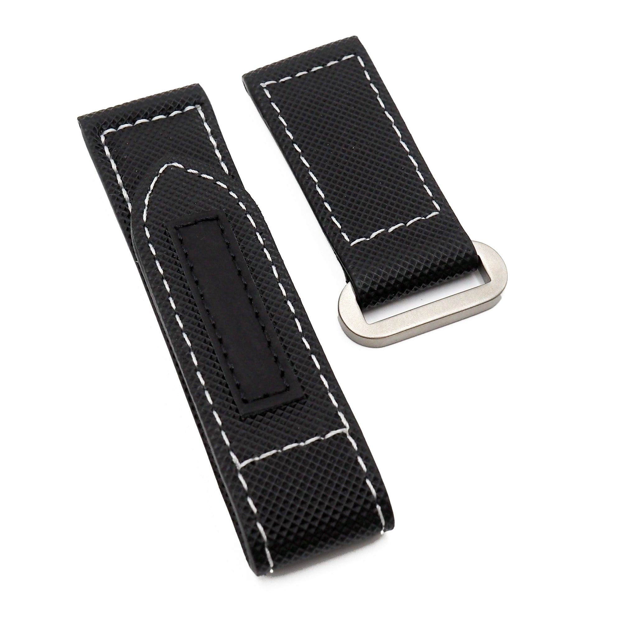 24mm Black Fiber Watch Strap For Panerai, Velcro Style – Revival Strap