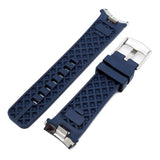 22mm Navy Blue FKM Rubber Watch Strap For IWC Aquatimer, Quick Release System