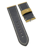 24mm Peanut Brown Matte Calf Leather Watch Strap For Panerai, Small Wrist Length
