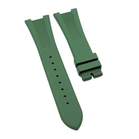 25mm Olive Green Vulcanized FKM Rubber Watch Strap For Patek Philippe Nautilus
