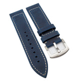 23mm Space Blue Matte Calf Leather Watch Strap For Zenith