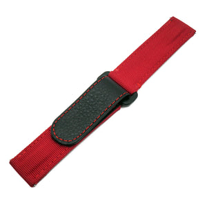 20mm Red Nylon Watch Strap For Rolex, Velcro Style