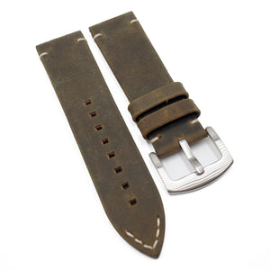 23mm Vintage Style Mocha Brown Matte Calf Leather Watch Strap For Zenith-Revival Strap
