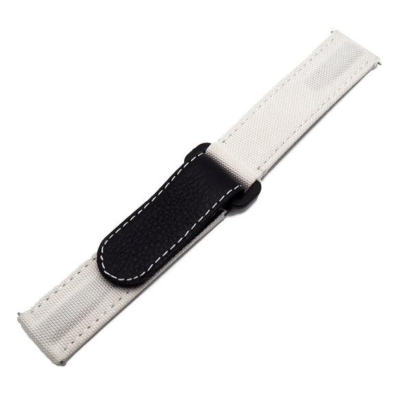20mm White Nylon Watch Strap For Rolex, Velcro Style