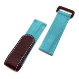 20mm Aqua Blue Nylon Watch Strap For Rolex, Velcro Style