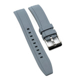 19mm, 20mm, 22mm Ladder Step Pattern Gray FKM Rubber Watch Strap, Quick Release Spring Bars